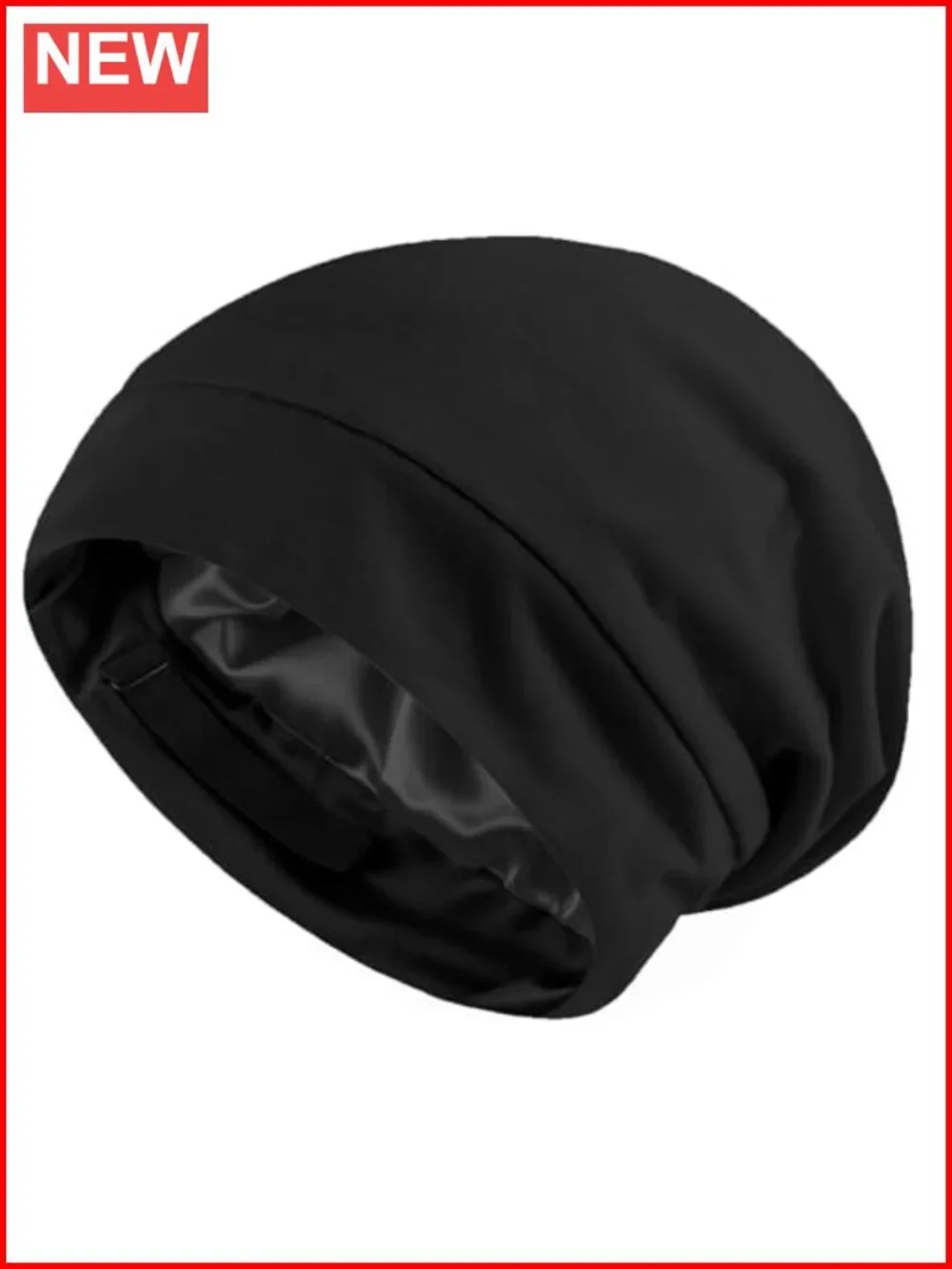Silk Satin Lined Bonnet - Adjustable Beanie for Sleep & Casual Wear